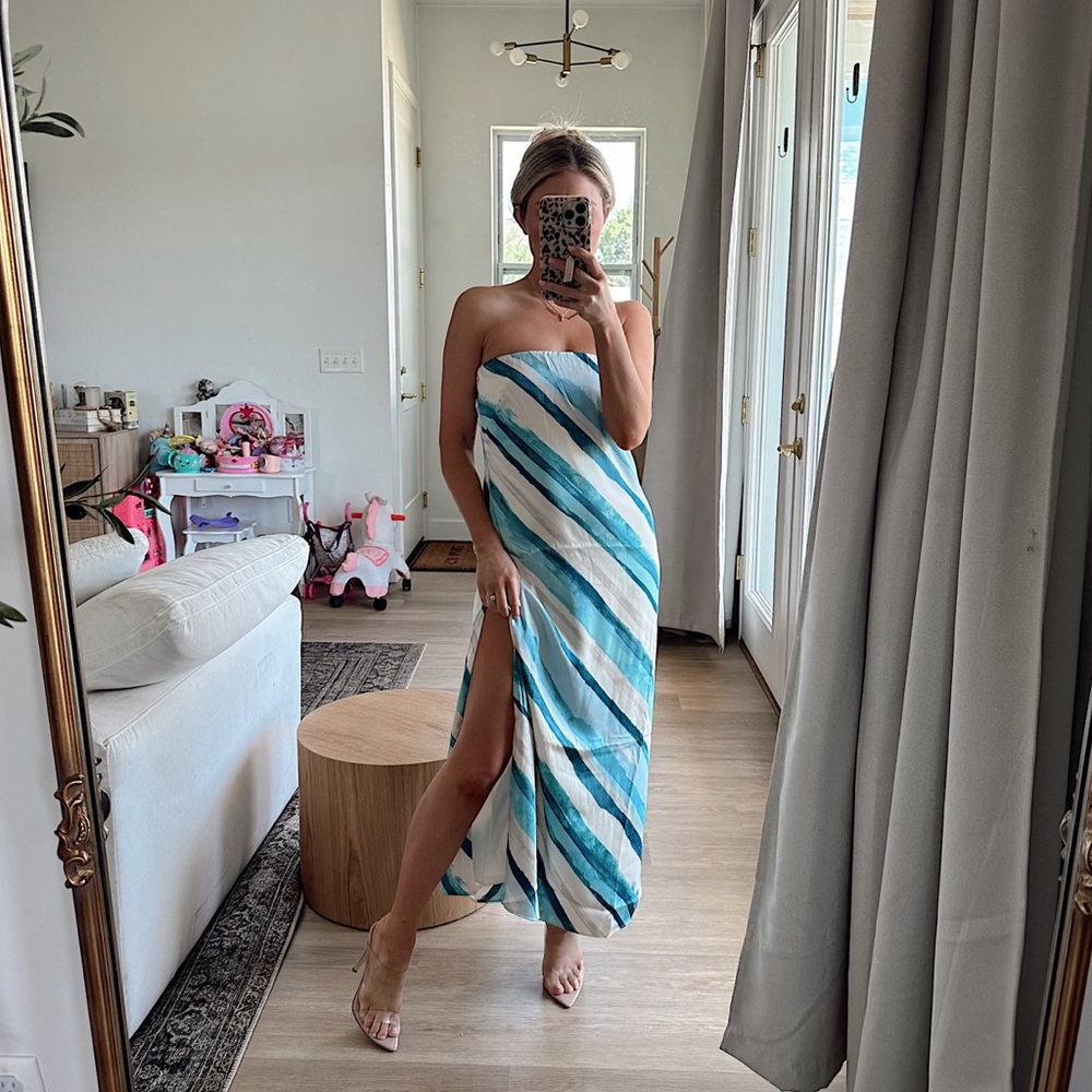 Strapless midi dress